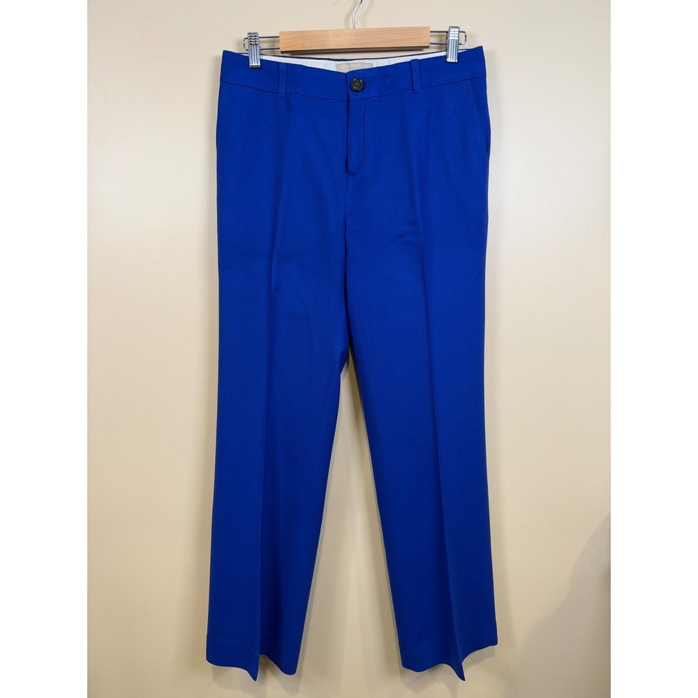 Banana Republic Martin Fit Trousers Womens 8 Blue Straight Wool Office